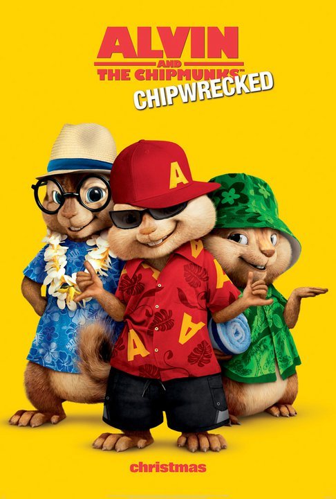 Imagem do Poster do filme 'Alvin e os Esquilos 3 (Alvin and the Chipmunks: Chip-Wrecked)'
