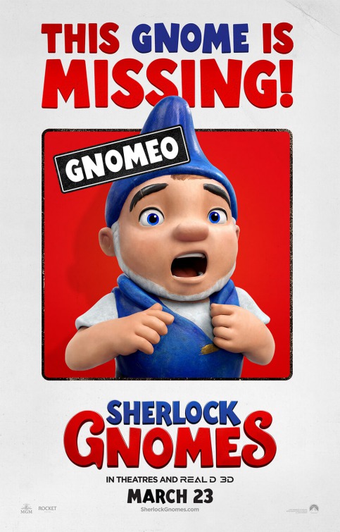 Imagem do Poster do filme 'Gnomeu e Julieta: O Mistério do Jardim (Sherlock Gnomes)'