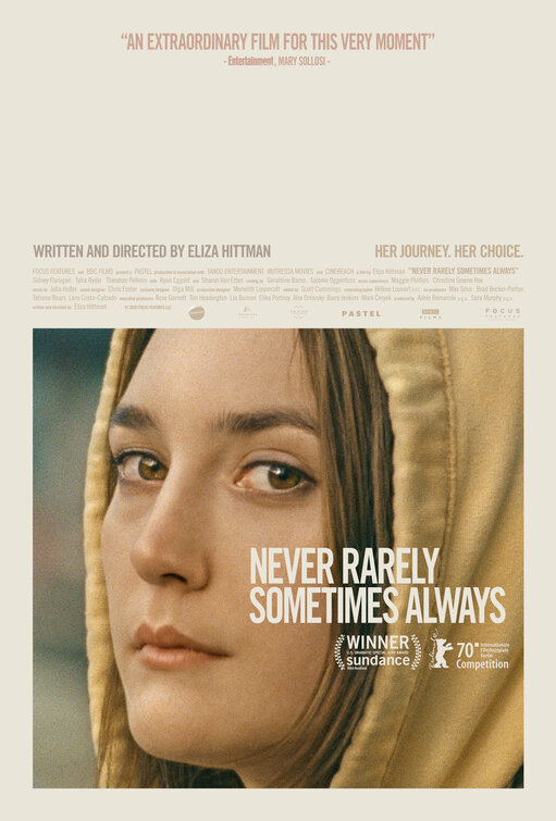 Imagem do Poster do filme 'Nunca, Raramente, Às Vezes, Sempre (Never Rarely Sometimes Always)'